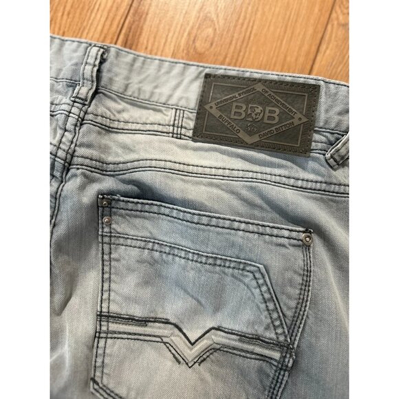 Buffalo SIX Jeans Mens 32 Slim Straight Distressed Gray/Blue Zip Pocket Cotton - Picture 6 of 6